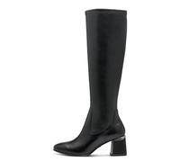 Tamaris 25527 Women's Black Leather Knee High Boots, Semi-Elasticated Leg, Medium Heel, 6 cm, 25527, Black, 3.5 UK