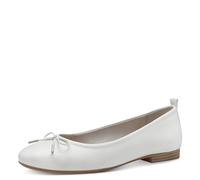 Tamaris Women' 1-22108-42 Ballet Flat, Matte White, 3.5 UK