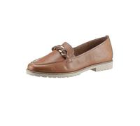 Tamaris Braided Chain Loafers Cognac