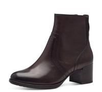 Tamaris Comfort Women’s Ankle Boots with Heel Leather Block Heel , Mocca, 4 UK