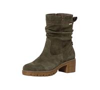 Tamaris Comfort Women’s Ankle Boots with Heel Leather Warm Lined with Zip Comfort Fit , Khaki, 3,5 UK
