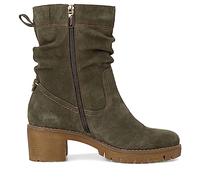 Tamaris Comfort Women’s Ankle Boots with Heel Leather Warm Lined with Zip Comfort Fit , Khaki, 5 UK
