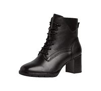 Tamaris Comfort Women’s Ankle Boots with Heel Leather with Laces and Zip Comfort Fit , Black, 3,5 UK