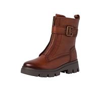 Tamaris Women's 8-85416-41 Leder Comfort Fit Wechselfußbett Frontzip Stiefelette mit Dekoration Alltagsschuhe Ankle Boot, Cognac, 5 UK