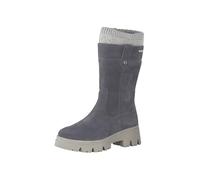 Tamaris Comfort Women’s Flat Boots with Zip and Fabric Collar Comfort Fit , Graphite, 6 UK