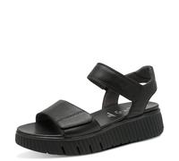Tamaris Comfort Women’s Flat Leather Sandals Platform, Black, 6,5 UK