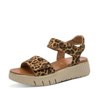 Tamaris Comfort Women’s Flat Leather Sandals Platform, Leopard, 6,5 UK