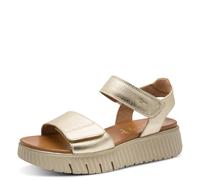 Tamaris Comfort Women’s Flat Leather Sandals Platform, Lt Gold, 8 UK