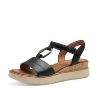 Tamaris Comfort Women’s Flat Leather Sandals Summer, Black, 6 UK