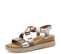 Tamaris Comfort Women’s Flat Leather Sandals Summer, Metallic Comb, 7,5 UK