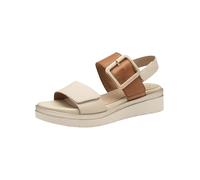 Tamaris Comfort Women’s Flat Leather Sandals with Buckle, Ivory Comb, 6,5 UK