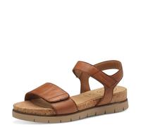 Tamaris Comfort Women’s Flat Leather Sandals with Velcro, Cognac Nappa, 6 UK