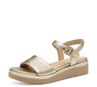 Tamaris Comfort Women’s Flat Leather Sandals with Velcro, Lt Gold, 6,5 UK