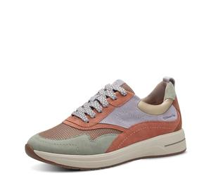 Tamaris Comfort Women’s Flat Leather Sneakers Comfortable, Sage Comb, 6 UK