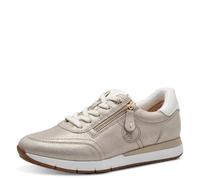 Tamaris Comfort Women’s Flat Sneakers Lace-Up with Zip, Beige Glam, 6 UK
