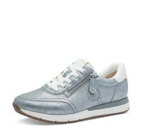 Tamaris Comfort Women’s Flat Sneakers Lace-Up with Zip, Blue Glam, 4 UK