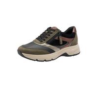 Tamaris Comfort Women’s Flat Sneakers with Zip Elastic, Olive Comb, 5 UK