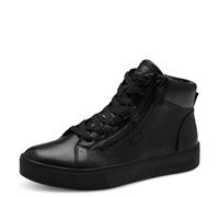 Tamaris Comfort Women’s High Sneakers Lace-Up with Zip, Black Nappa, 4 UK