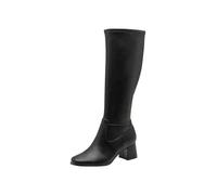 Tamaris Comfort Women’s Knee-High Boots with Block Heel, Black, 4 UK