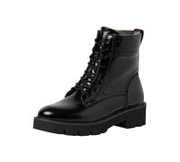 Tamaris Comfort Women’s Lace-Up Ankle Boots Leather Platform Comfort Fit , Black Patent, 7,5 UK