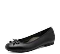 Tamaris Comfort Women’s Leather Ballerinas with Bow, Black, 8 UK