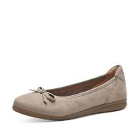 Tamaris Comfort Women’s Leather Ballerinas with Bow, Stone, 5 UK Light Grey