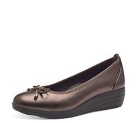 Tamaris Comfort Women’s Leather Ballerinas with Wedge Heel , Bronze, 6 UK