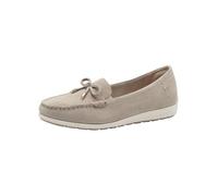 Tamaris Comfort Women’s Leather Moccasins with Bow, Beige Suede, 8 UK