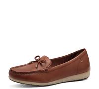 Tamaris Comfort Women’s Leather Moccasins with Bow, Cognac Nappa, 3,5 UK