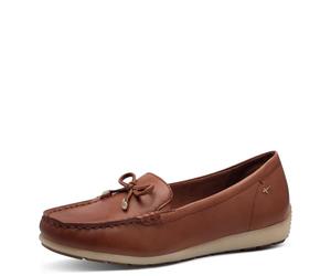 Tamaris Comfort Women’s Leather Moccasins with Bow, Cognac Nappa, 4 UK