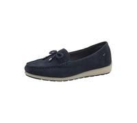 Tamaris Comfort Women’s Leather Moccasins with Bow, Navy Suede, 7,5 UK