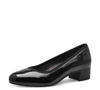 Tamaris Comfort Women’s Leather Pumps Low Heel, Black Patent, 4 UK