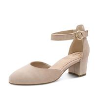 Tamaris Comfort Women’s Leather Pumps with Strap Elegant, Beige, 6,5 UK