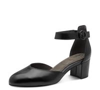 Tamaris Comfort Women’s Leather Pumps with Strap Elegant, Black Nappa, 3,5 UK