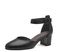 Tamaris Comfort Women’s Leather Pumps with Strap Elegant, Black Nappa, 6 UK