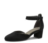Tamaris Comfort Women’s Leather Pumps with Strap Elegant, Black Suede, 6 UK