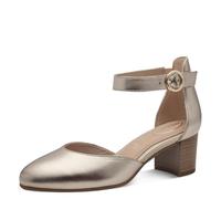 Tamaris Comfort Women’s Leather Pumps with Strap Elegant, Lt Gold, 4 UK