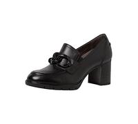 Tamaris Comfort Women’s Loafers Leather with Block Heel , Black Nappa, 7,5 UK
