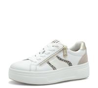 Tamaris Comfort Women’s Platform Sneakers with Zip Low Top, Beige Comb, 4 UK