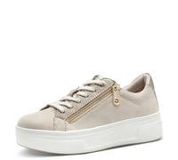 Tamaris Comfort Women’s Platform Sneakers with Zip Low Top, Beige Nubuk, 6,5 UK