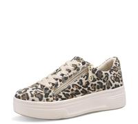 Tamaris Comfort Women’s Platform Sneakers with Zip Low Top, Leopard, 5 UK
