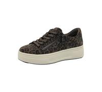 Tamaris Comfort Women’s Platform Sneakers with Zip Low Top, Mocca Leopard, 6,5 UK