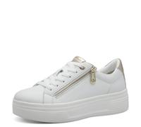Tamaris Comfort Women’s Platform Sneakers with Zip Low Top, White Nappa, 6 UK