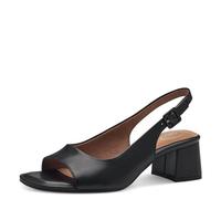 Tamaris Comfort Women’s Sandals with Heel Leather Adjustable Strap, Black, 5 UK