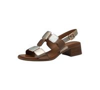 Tamaris Comfort Women’s Sandals with Heel Leather Adjustable Strap, Metallic Comb, 4 UK