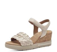 Tamaris Comfort Women’s Sandals with Wedge Heel Leather Comfortable, Ivory Nappa, 5 UK