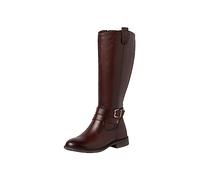 Tamaris Comfort Women’s Tall Boots Flat Leather Elegant Comfort Fit , Cognac, 4 UK