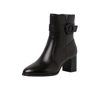 Tamaris Comfort Women's 8-85312-41 Leather Comfort Fit Interchangeable Footbed Elegant Heel Boots with Decoration Ankle, Black, 7 UK