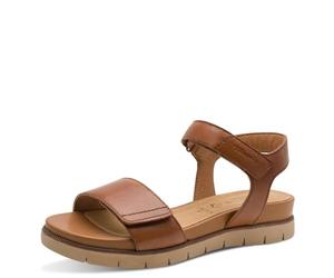 Tamaris Comfort Women's Wedge/Plat Sand MultiAdjustable Wedge Sandal, Cognac NAP Plain, 41 EU