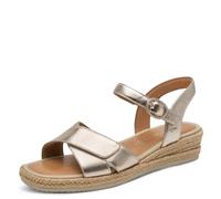 Tamaris Comfort Women's Wedge/Plat Sand MultiAdjustable Wedge Sandal, LT Gold, 37 EU